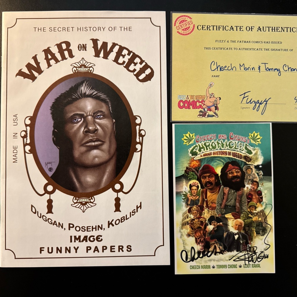 Secret History Of The War On Weed #1 Marat  w/signed Cheech and Chong + COA